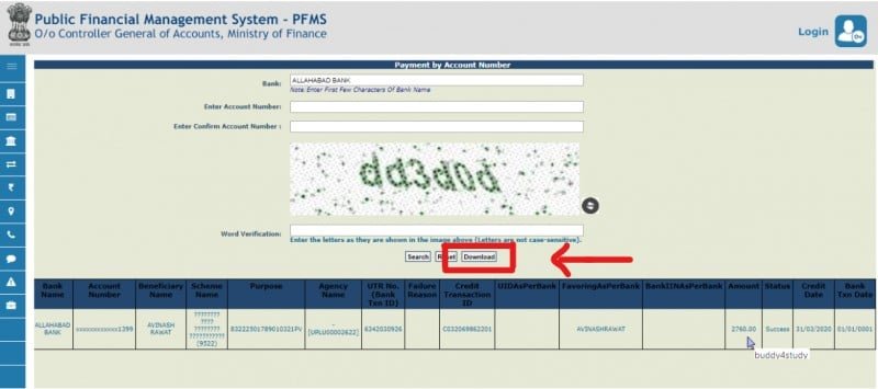 UP Scholarship Status Final Status View