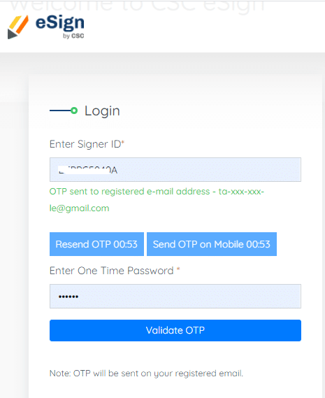 Singer ID Login CSC eSign Portal