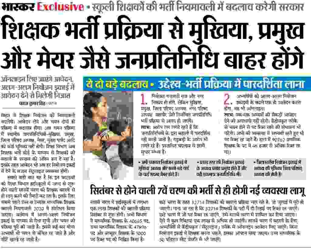 Bihar Teacher Bharti 1 Lakh 2022