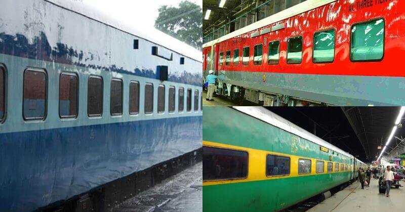 Indian railway coach colour codes
