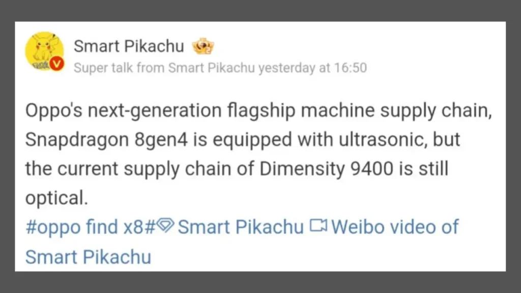 OPPO Find X8 series Spec leak