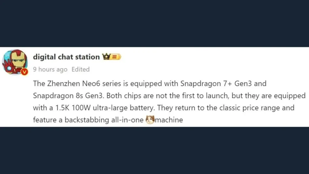 Realme GT Neo 6 series processor details leaked