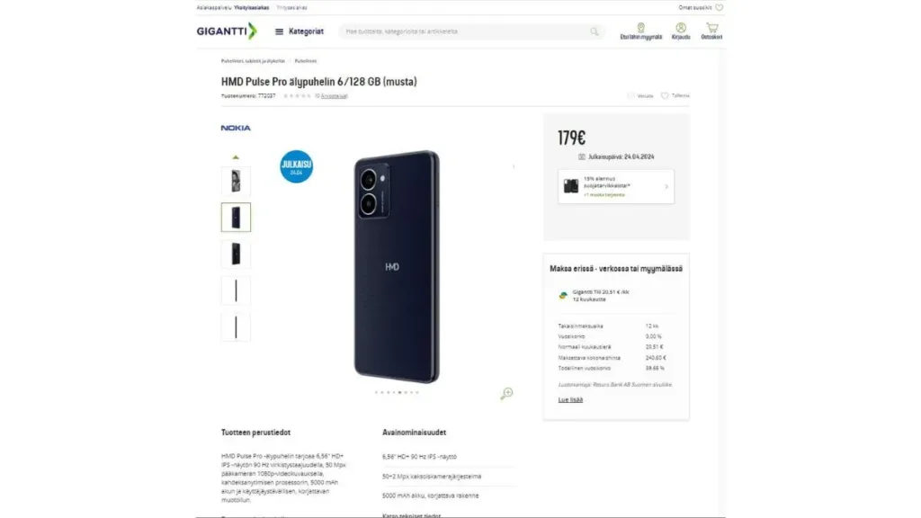 Precio y fecha de lanzamiento de HMD Pulse Pro