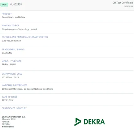 Samsung Galaxy M35 5G View Dekra Report