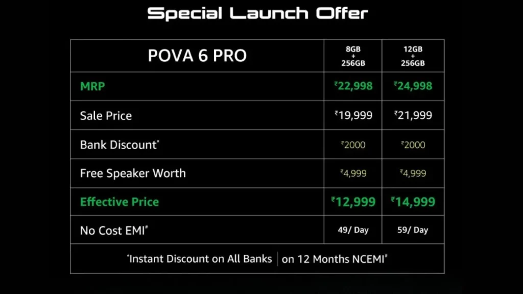 Tecno Pova 6 Pro 5G price and offers